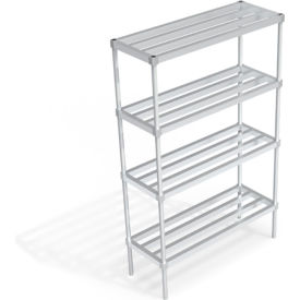 Adjustable Aluminum Shelving Unit, 4 Shelves, 48"W x 18"D x 76"H