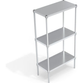 Standard Solid Adjustable Aluminum Shelving Unit, 3 Shelves, 36"W x 18"D x 68"H