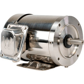 Washdown Duty Motor, 1/2HP, 1800 RPM, TEFC, C-Face Removable Base