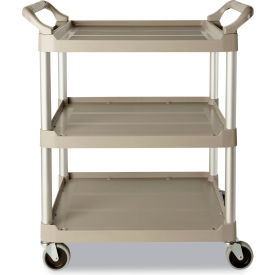 Service Cart, 3 Shelves, 200 lb. Cap., 33-5/8"L x 18-5/8"W x 37-3/4"H, Off-White