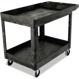 Heavy-Duty Utility Cart, 2 Shelves, 500 lb. Cap., 45-1/4"x 25-3/4"x 33-1/4",Black