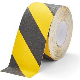 Anti-Slip Safety Floor Tape, Standard, 4"W x 60'L, Black/Yellow