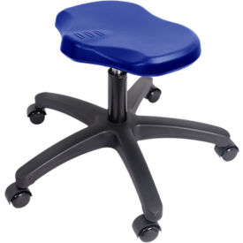 Polyurethane Ray Stool, Desk Height with Casters, Blue