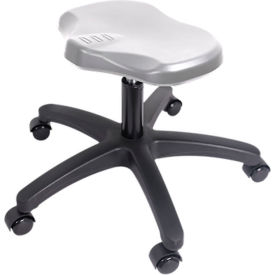 Polyurethane Ray Stool, Desk Height with Casters, Gray
