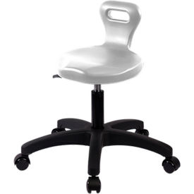 Polyurethane Serpent Stool, Desk Height with Casters, Gray