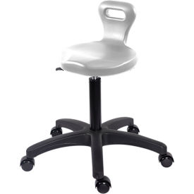 Polyurethane Serpent Stool, Medium Bench Height with Casters, Gray