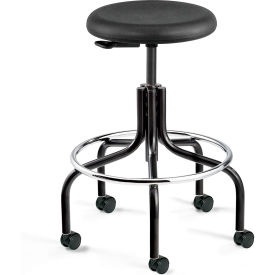Versa Backless Polyurethane Stool, 24" - 29"H Seat, Black