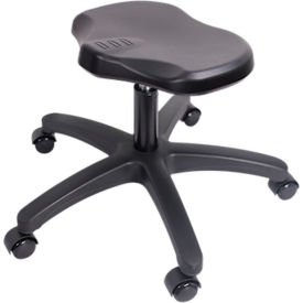 Polyurethane Ray Stool, Desk Height with Casters, Black