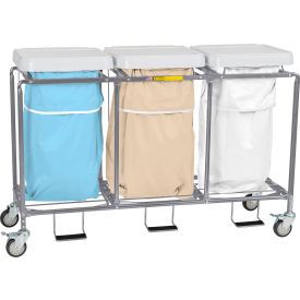 Triple Leakproof Hamper, Steel, Blue/Tan/White