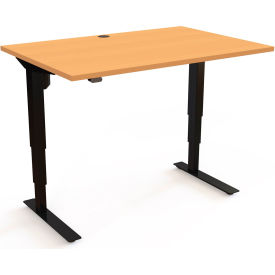Electric Height Adjustable Desk, 47-1/4"W x 31-1/2"D, Black Frame with Beech Top