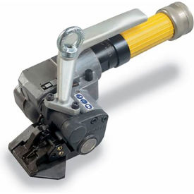 Pneumatic Push Type Tensioner Steel Strapping Tool For 1-1/4" Strap Width, Gray/Black/Yellow