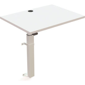 Electric Height Adjustable Desk, 31-1/2"W x 23-5/8"D, Wall Mount Frame with White Top