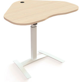 Electric Height Adjustable Desk, 46-1/8"W x 35-1/4"D, Frame with Maple Top