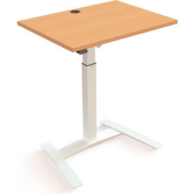 Electric Height Adjustable Desk, 31-1/2"W x 23-5/8"D, Frame with Beech Top