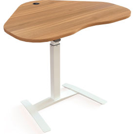 Electric Height Adjustable Desk, 46-1/8"W x 35-1/4"D, Frame with Walnut Top