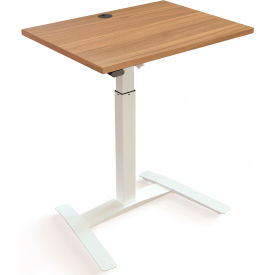 Electric Height Adjustable Desk, 31-1/2"W x 23-5/8"D, Frame with Walnut Top