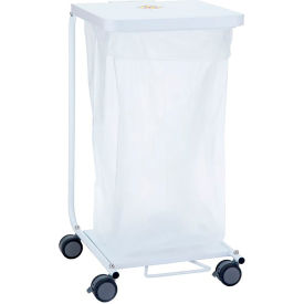 Quiet Closure Hamper w/ Metal Lid, Steel, Foot Pedal & Damper, White