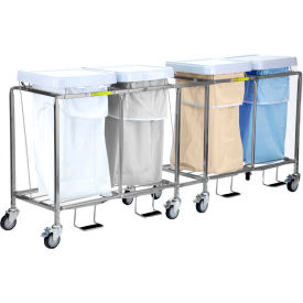 Quad Leakproof Hamper, Steel, Blue/Green/Tan/White