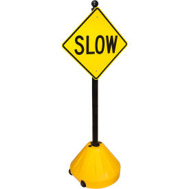 Split Portable Pole Yellow Base With 60" Pole