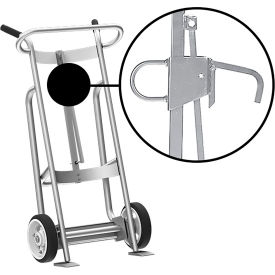 Valley Craft 2-Wheel Hand Truck For Steel/Plastic/Fiber Drums, Solid Rubber Wheels, Silver