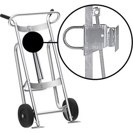 Valley Craft 2-Wheel Hand Truck For Fiber Drums, Rubber Wheels, Silver
