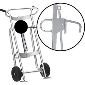 Valley Craft 2-Wheel Hand Truck For Steel/Plastic/Fiber Drums, Rubber Wheels, Silver