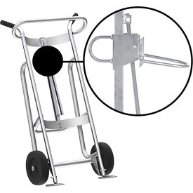 Valley Craft 2-Wheel Hand Truck For Plastic Drums, Rubber Wheels, Silver
