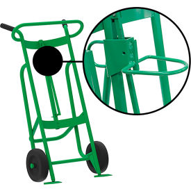 2-Wheel Hand Truck For Plastic Drums, Rubber Wheels, Green