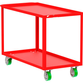 Steel Utility Cart with 2 Shelves, 2000 lb. Capacity, 53"L x 24"W x 36"H, Red