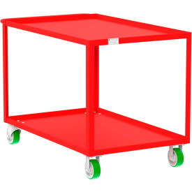 Steel Utility Cart with 2 Shelves, 2000 lb. Capacity, 53"L x 30"W x 36"H, Red