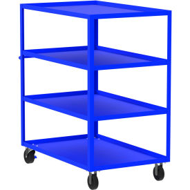 Steel Utility Cart with 4 Shelves, 3600 lb. Capacity, 53"L x 30"W x 56"H, Blue