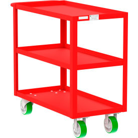 Steel Utility Cart with 3 Shelves, 2000 lb. Capacity, 41"L x 18"W x 36"H, Red
