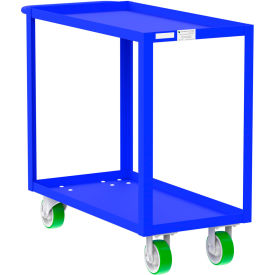Steel Utility Cart with 2 Shelves, 2000 lb. Capacity, 41"L x 18"W x 36"H, Blue