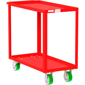 Steel Utility Cart with 2 Shelves, 2000 lb. Capacity, 41"L x 18"W x 36"H, Red