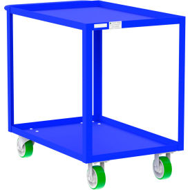 Steel Utility Cart with 2 Shelves, 2000 lb. Capacity, 41"L x 24"W x 36"H, Blue