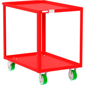 Steel Utility Cart with 2 Shelves, 2000 lb. Capacity, 41"L x 24"W x 36"H, Red
