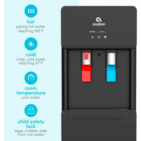 Avalon A7 Self Cleaning Bottleless Water Cooler Dispenser, 2 Stage Filter, Black