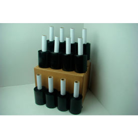 Bundle Stretch Wrap with Extended Core Handle, Cast, 5"W x 1000'L, Black Opaque