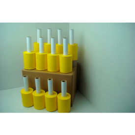 Bundle Stretch Wrap with Extended Core Handle, Cast, 5"W x 1000'L, Yellow Tint