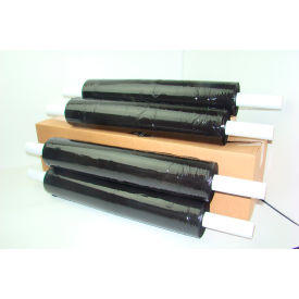 Stretch Wrap with Extended Core Handle, Cast, 80 Gauge, 20"W x 1000'L, Black Opaque
