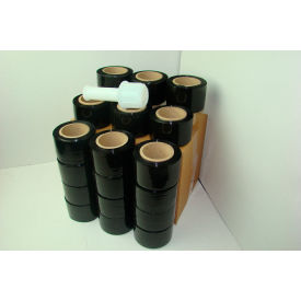 Banding Mini Stretch Wrap, Cast, 80 Gauge, 3"W x 1000'L, Black Opaque
