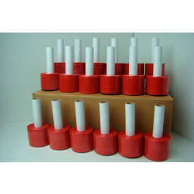 Bundle Stretch Wrap with Extended Core Handle, Cast, 3"W x 1000'L, Red Tint