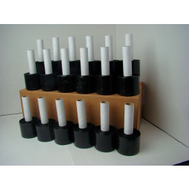 Bundle Stretch Wrap with Extended Core Handle, Cast, 3"W x 1000'L, Black Opaque