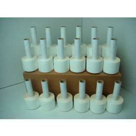 Bundle Stretch Wrap with Extended Core Handle, Cast, 3"W x 1000'L, White Opaque