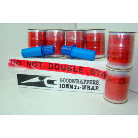 Identi-Wrap Printed Stretch Wrap, Blown, "Do Not Double Stack" Print, 5"W x 500'L,Clear