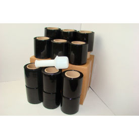 Banding Mini Stretch Wrap, Cast, 80 Gauge, 5"W x 1000'L, Black Opaque