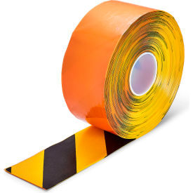 Heavy Duty Hazard Floor Marking Tape, 4"W x 98'L, Black/Yellow