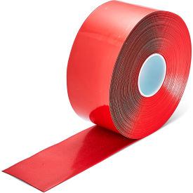Heavy Duty Solid Floor Marking Tape, 4"W x 98'L, Red