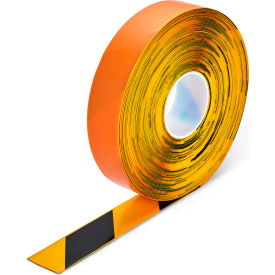 Smooth Heavy Duty Hazard Floor Marking Tape, 2"W x 98'L, Black/Yellow
