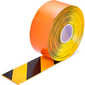 Smooth Heavy Duty Hazard Floor Marking Tape, 4"W x 98'L, Black/Yellow
